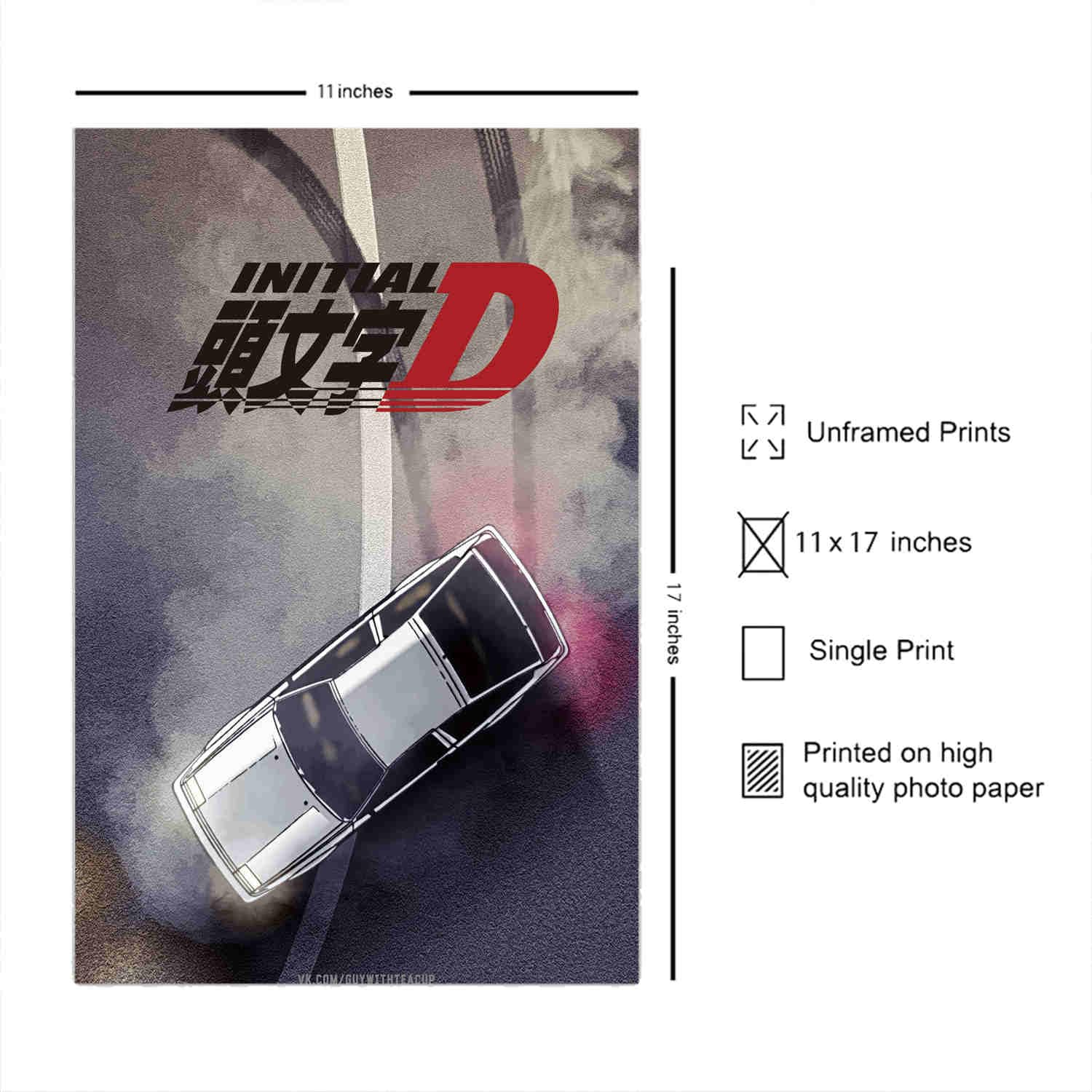 Amazon.co.jp: LNASI イニシャル D ポスター -28x43cm - フレームレス